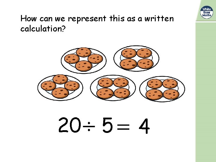 How can we represent this as a written calculation? 20 5 4 