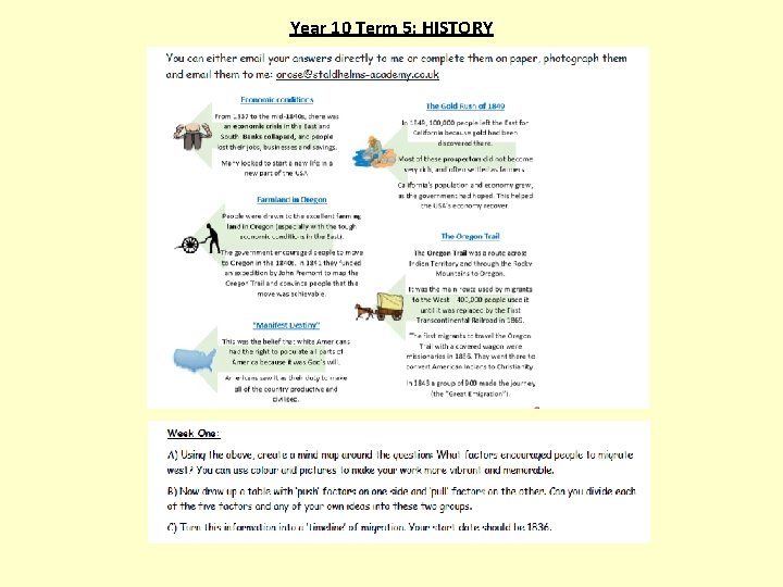 Year 10 Term 5: HISTORY Year 10 Term 5: HISTORY