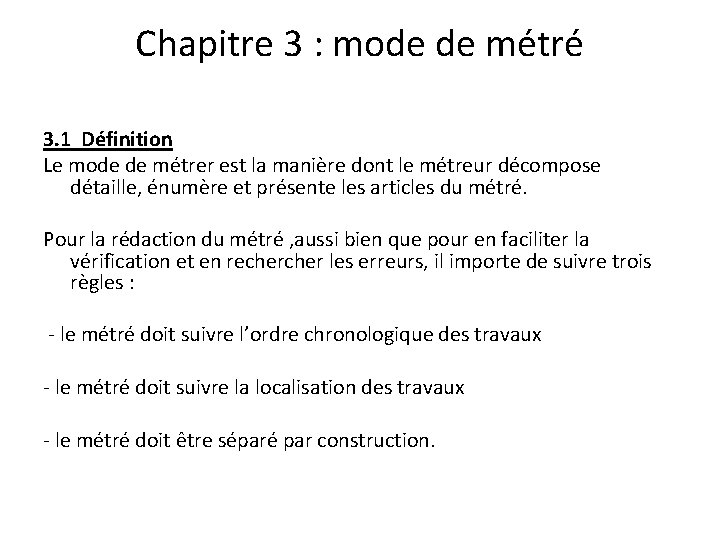 Chapitre 3 mode de mtr Chapitre 3 mode