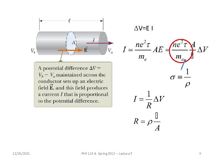 DV=E l 12/26/2021 PHY 114 A Spring 2012 -- Lecture 7 9 