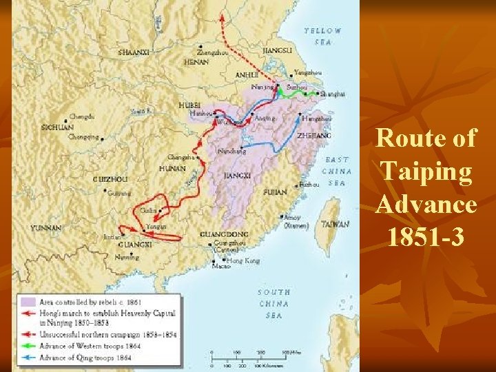 Route of Taiping Advance 1851 -3 