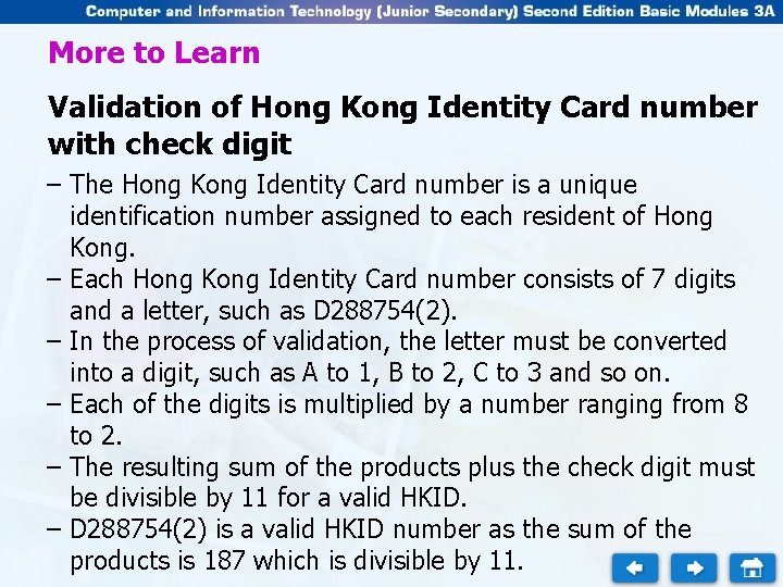 More to Learn Validation of Hong Kong Identity Card number with check digit –