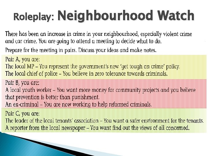 Roleplay: Neighbourhood Watch 