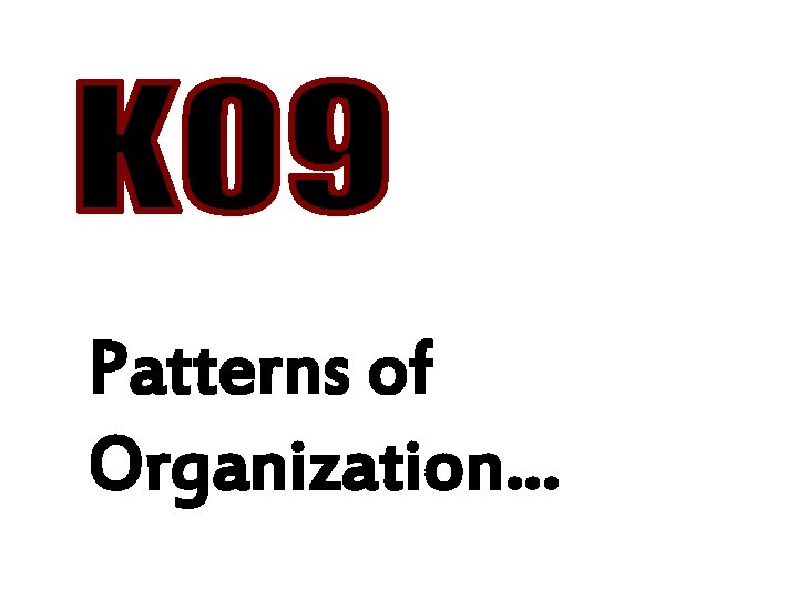 Patterns of Organization… 