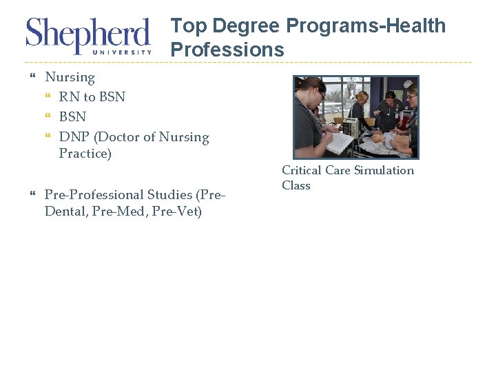 Top Degree Programs-Health Professions Nursing RN to BSN DNP (Doctor of Nursing Practice) Pre-Professional