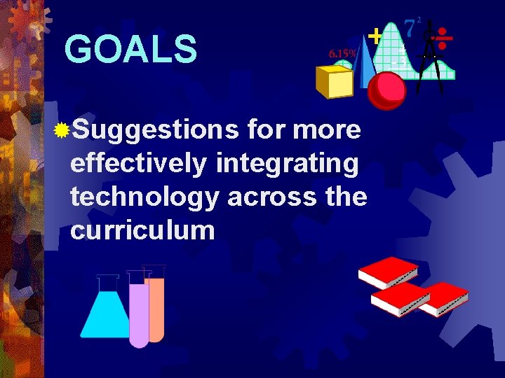 GOALS ®Suggestions for more effectively integrating technology across the curriculum 