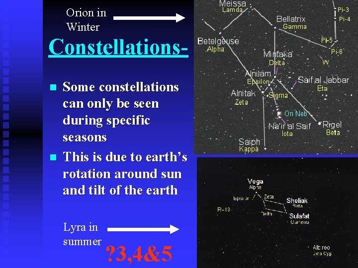 Orion in Winter Constellationsn n Some constellations can only be seen during specific seasons