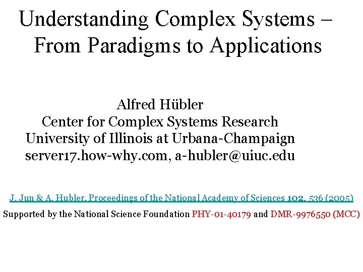 Understanding Complex Systems From Paradigms to Applications Alfred