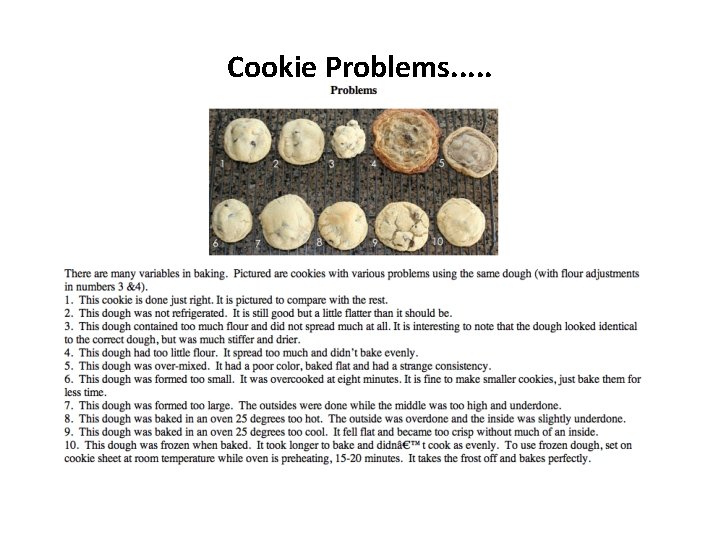 Cookie Problems. . . 