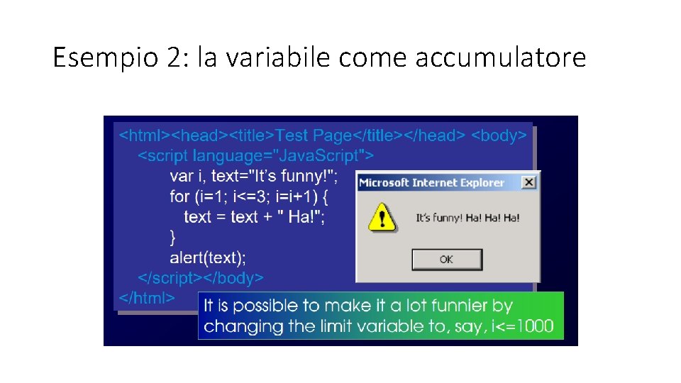 Esempio 2: la variabile come accumulatore 