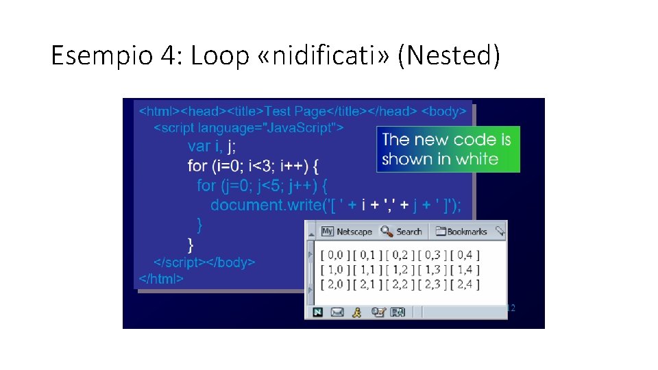 Esempio 4: Loop «nidificati» (Nested) 