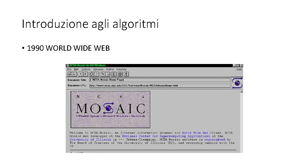 Introduzione agli algoritmi • 1990 WORLD WIDE WEB 
