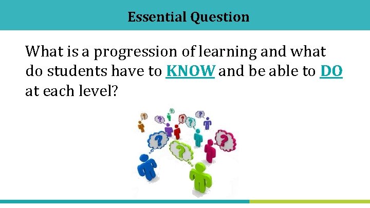 Essential Question What is a progression of learning and what do students have to