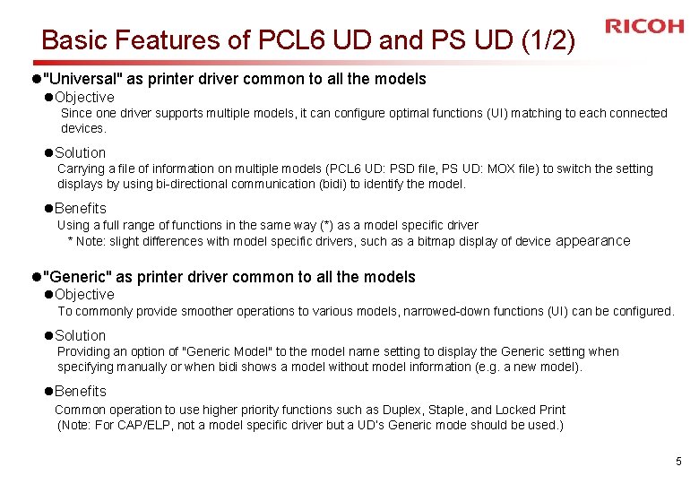 Pcl Driver Vs Postscript PCL 6 UD PS UD Advanced Technical Information