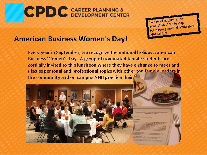 American Business Women's Day! ot just a new “We need n , of leadership