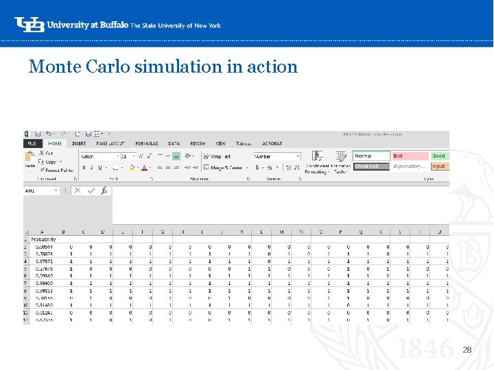 Monte Carlo simulation in action ‘- 28 Monte Carlo simulation in action ‘- 28
