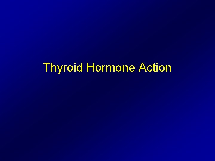 Thyroid Hormone Action 