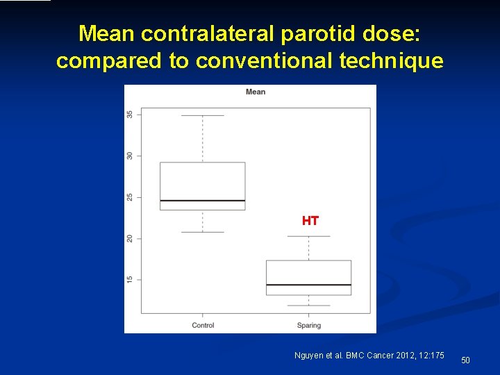 Mean contralateral parotid dose: compared to conventional technique HT Nguyen et al. BMC Cancer