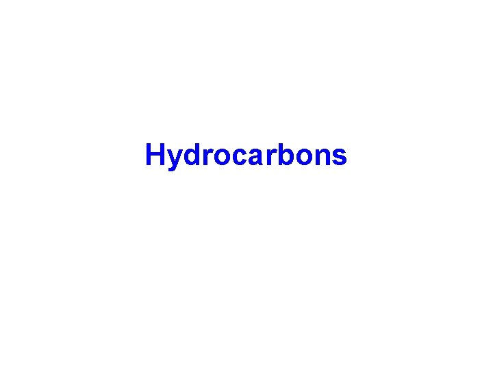 Hydrocarbons 