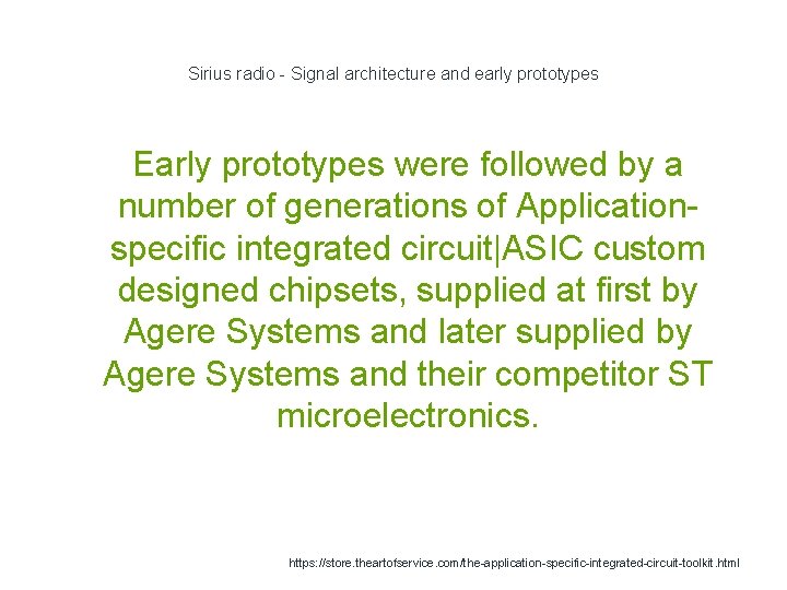 Sirius radio - Signal architecture and early prototypes Early prototypes were followed by a
