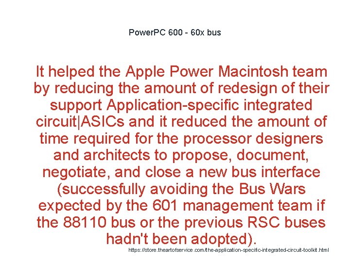 Power. PC 600 - 60 x bus 1 It helped the Apple Power Macintosh