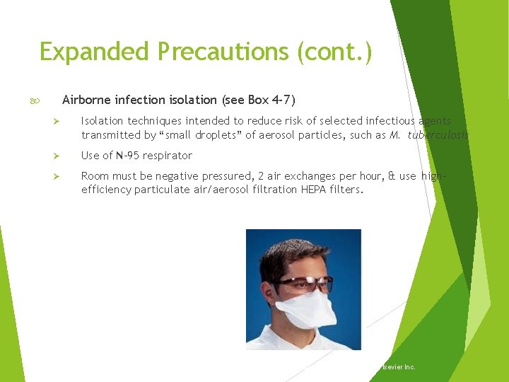 Expanded Precautions (cont. ) Airborne infection isolation (see Box 4 -7) Isolation techniques intended Expanded Precautions (cont. ) Airborne infection isolation (see Box 4 -7) Isolation techniques intended