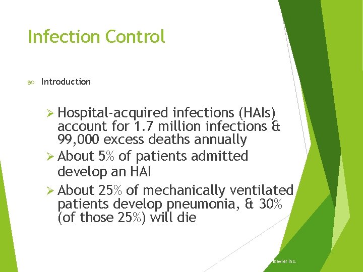 Infection Control Introduction Hospital-acquired infections (HAIs) account for 1. 7 million infections & 99, Infection Control Introduction Hospital-acquired infections (HAIs) account for 1. 7 million infections & 99,