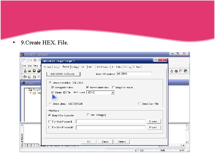  • 9. Create HEX. File. 