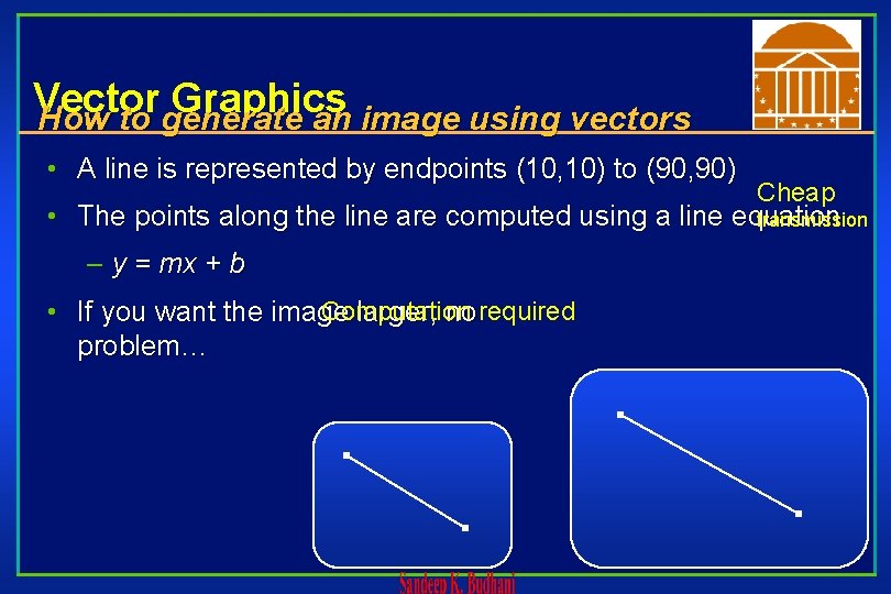 Vector Graphics How to generate an image using vectors • A line is represented