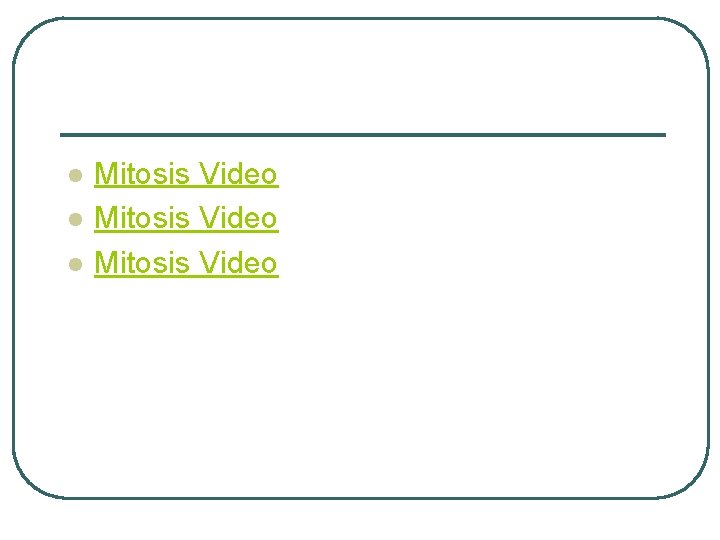 l l l Mitosis Video 