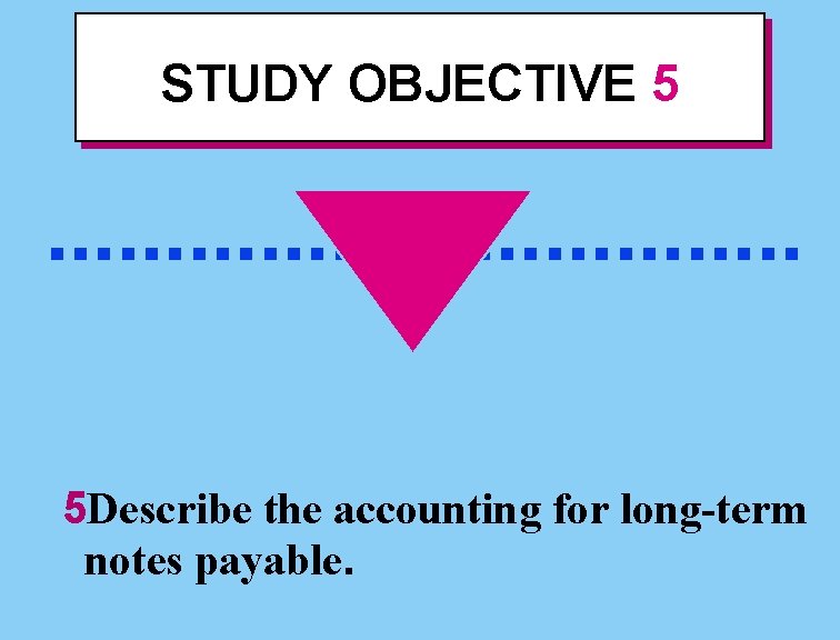 STUDY OBJECTIVE 5 . . . . 5 Describe the accounting for long-term notes