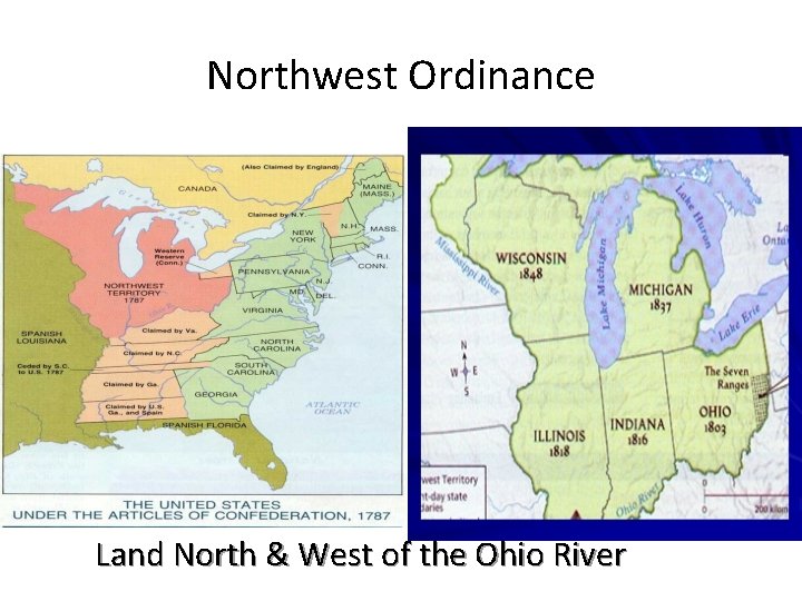 Northwest Ordinance Land North & West of the Ohio River 
