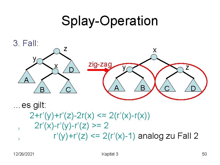 Splay-Operation 3. Fall: z y x x D zig-zag y z A B C