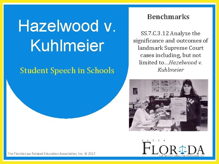Hazelwood v. Kuhlmeier Student Speech in Schools The Florida Law Related Education Association, Inc.