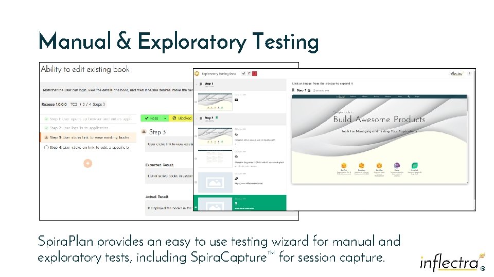 Manual & Exploratory Testing Spira. Plan provides an easy to use testing wizard for