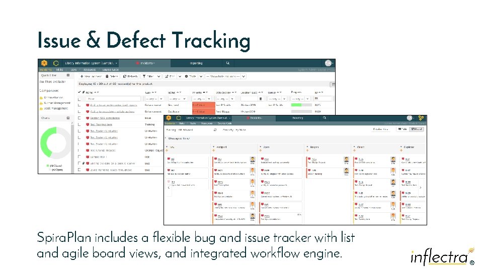 Issue & Defect Tracking Spira. Plan includes a flexible bug and issue tracker with