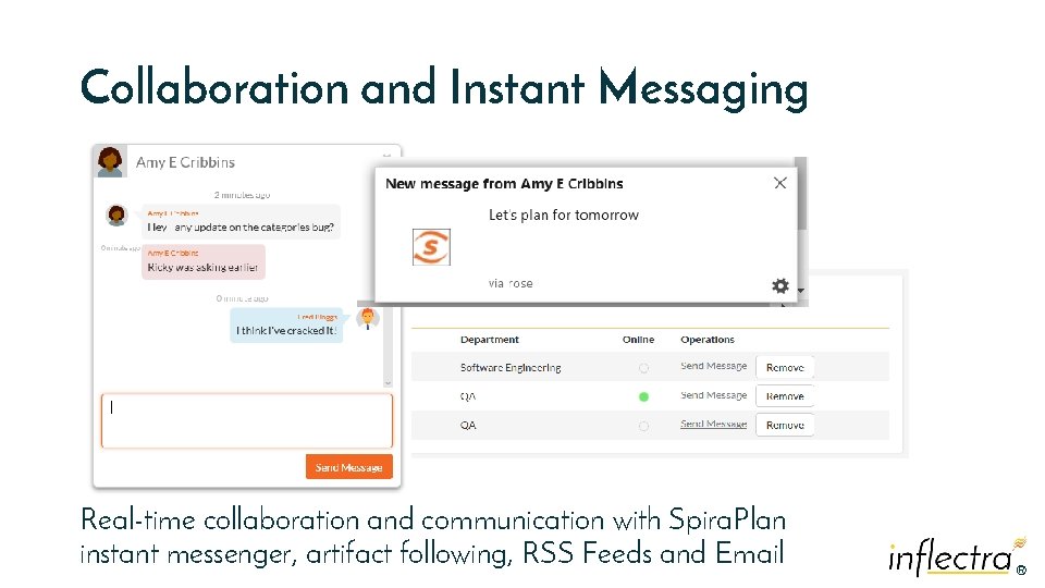 Collaboration and Instant Messaging Real-time collaboration and communication with Spira. Plan instant messenger, artifact