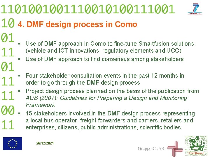 4. DMF design process in Como § Use of DMF approach in Como to