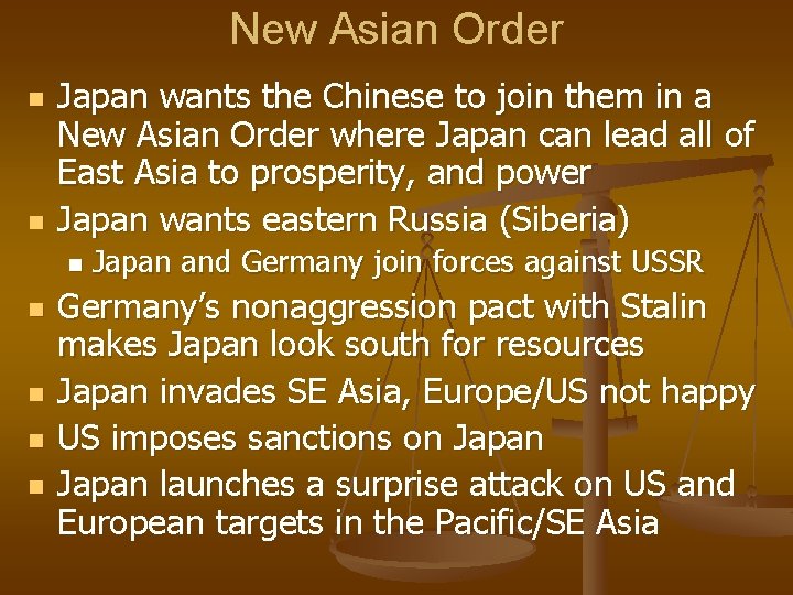 New Asian Order n n Japan wants the Chinese to join them in a