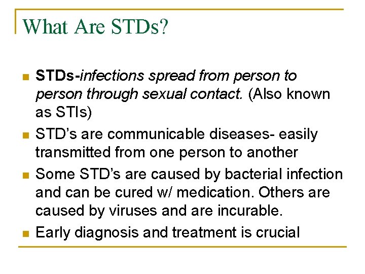 Stds In Humans Chapter 24 Sexually Transmitted Diseases and HIVAIDS Lesson