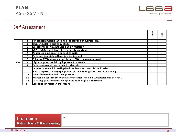 PLAN ASSESSMENT Plan 1 2 3 4 5 6 7 8 9 10 11