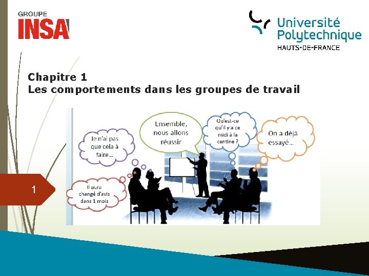 Chapitre 1 Les comportements dans les groupes de travail 1 