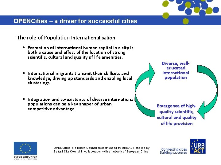 OPENCities – a driver for successful cities The role of Population Internationalisation • Formation OPENCities – a driver for successful cities The role of Population Internationalisation • Formation