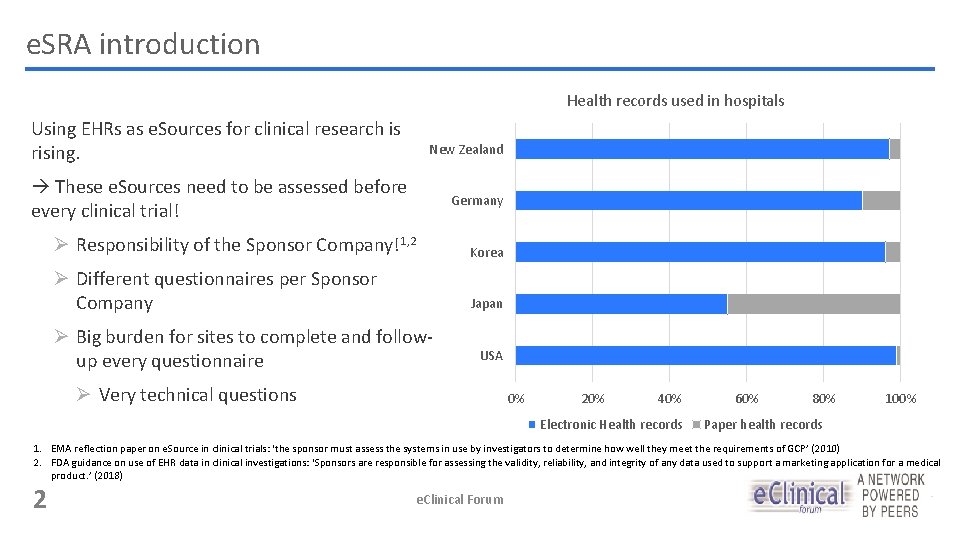 e. SRA introduction Health records used in hospitals Using EHRs as e. Sources for