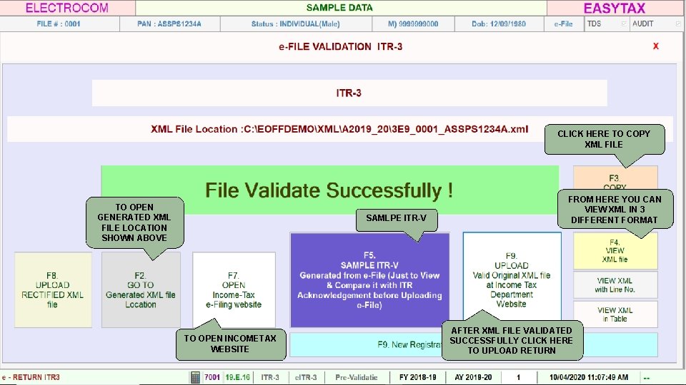 CLICK HERE TO COPY XML FILE TO OPEN GENERATED XML FILE LOCATION SHOWN ABOVE