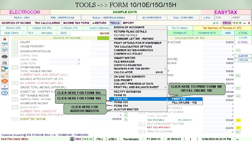 TOOLS ->> FORM 10/10 E/15 G/15 H CLICK HERE FORM 15 G CLICK HERE