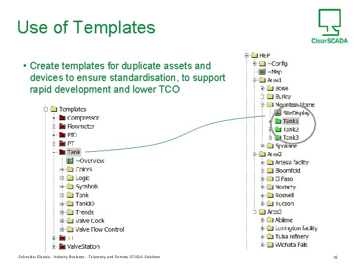 Use of Templates • Create templates for duplicate assets and devices to ensure standardisation,