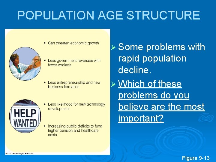 POPULATION AGE STRUCTURE Ø Some problems with rapid population decline. Ø Which of these
