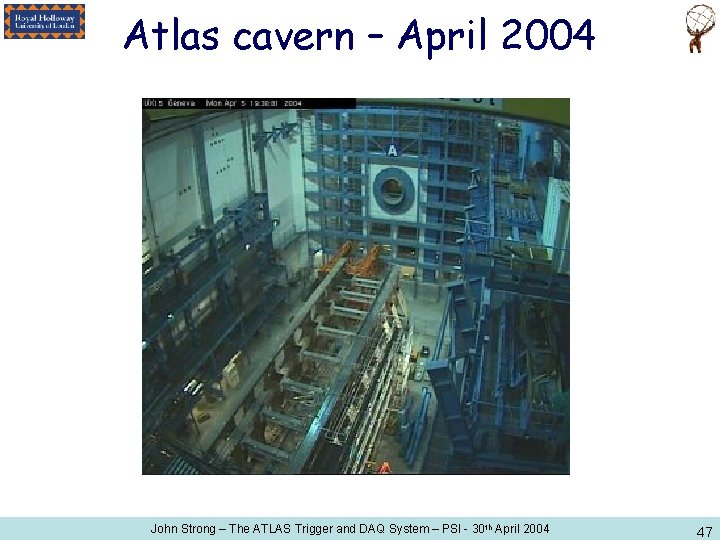 Atlas cavern – April 2004 John Strong – The ATLAS Trigger and DAQ System
