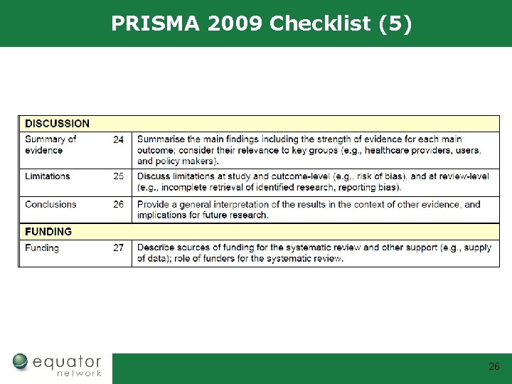 PRISMA 2009 Checklist (5) 26 